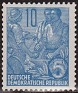 Germany 1953 Works 10 PF Blue Scott 159. ddr 159. Uploaded by susofe